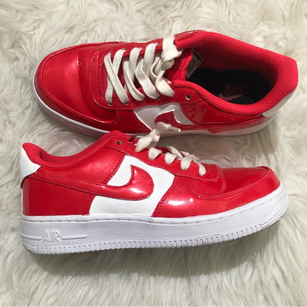 NIKE Custom Painted Air Force 1. Red with white.Creme color laces.Worn few times